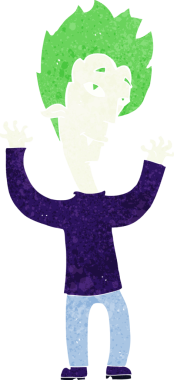 Bir insan tarafından çizilmiş vampir adam çizgi filmi.