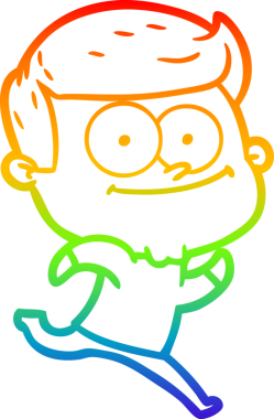 Bir insan tarafından çizilmiş mutlu bir adamın çizgi çizimi.