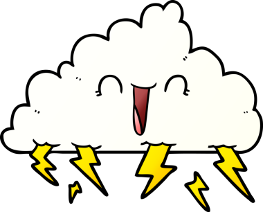 bir insan tarafından çizilmiş bir gökgürültüsü bulutu