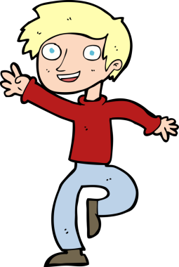 Bir insan tarafından çizilmiş heyecanlı bir çocuk.