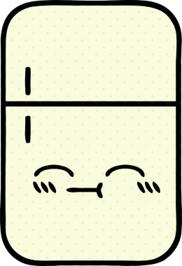 Bir insan tarafından çizilmiş buzdolabı karikatürü.