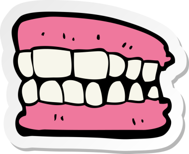 Bir insan tarafından çizilmiş takma diş etiketi.