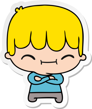 Bir insan tarafından çizilmiş kawaii sevimli çocuğun serbest sticker 'ı.