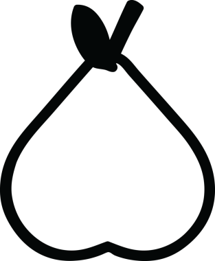 bir insan tarafından çizilmiş organik armut simgesi