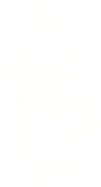 Bir insan tarafından çizilen Noel Robotu Tebeşiri