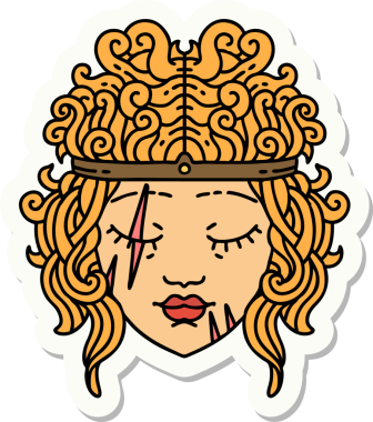 Bir insan tarafından çizilmiş barbar bir insan karakterinin çıkartması.