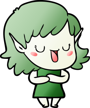 Bir insan tarafından çizilmiş bir elf kızı.