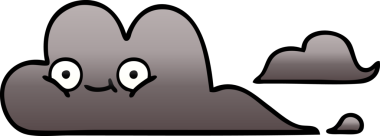 Bir insan tarafından çizilmiş bir fırtına bulutunun gölgelenmiş karikatürü