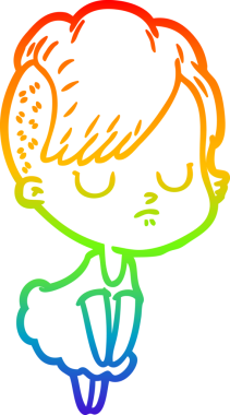 gökkuşağı gradyan çizimi bir insan tarafından çizilmiş bir karikatür kadın