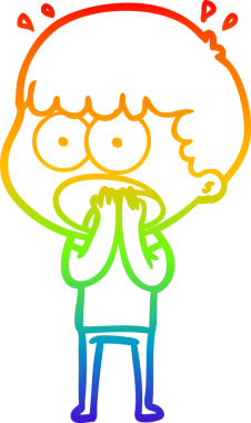 gökkuşağı gradyanı çizimi bir insan tarafından çizilmiş şok bir adam