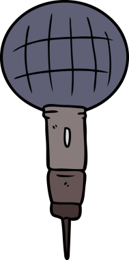 bir insan tarafından çizilmiş çizgi film mikrofonu