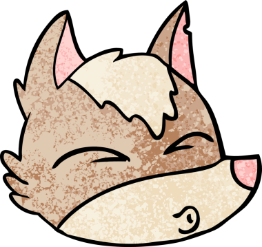 Bir insan tarafından çizilmiş bir kurt yüzü.