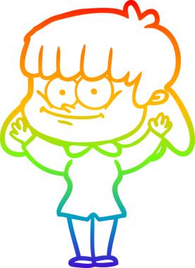 Bir insan tarafından çizilmiş gülümseyen bir karikatür çizimi.