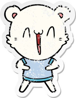 Bir insan tarafından çizilmiş mutlu bir kutup ayısı karikatürü.