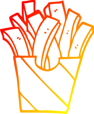 Bir insan tarafından çizilmiş bir çizgi filmin sıcak gradyan çizimi