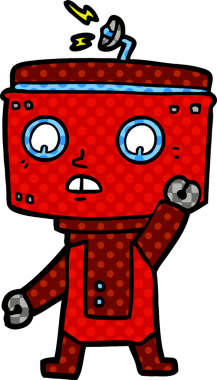 Bir insan tarafından çizilmiş robot çizimi.