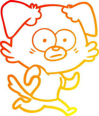 Bir insan tarafından çizilmiş gergin bir köpek çizgi filminin sıcak gradyanı.