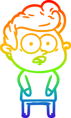 Bir insan tarafından çizilmiş gökkuşağı gradyan çizgi çizimi.