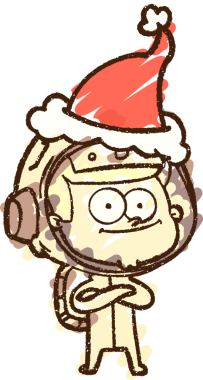 Bir insan tarafından çizilmiş Xmas Astronot Tebeşiri