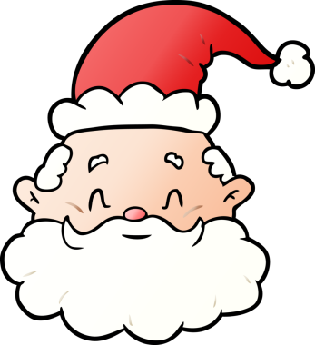 bir insan tarafından çizilmiş noel baba yüzü