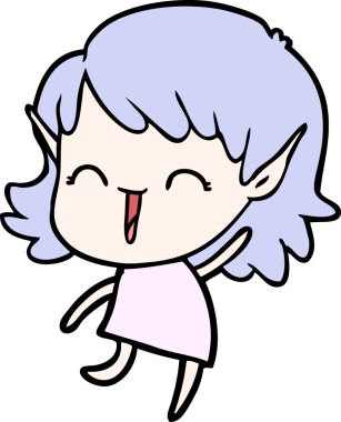 Bir insan tarafından çizilmiş bir elf kızı.