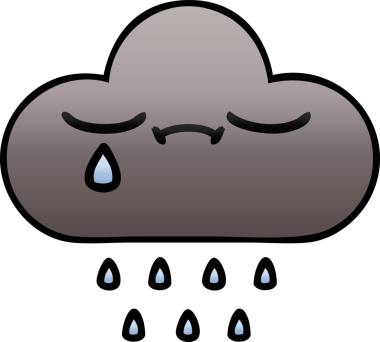 Bir insan tarafından çizilmiş fırtına yağmuru bulutunun gölgeli karikatürü