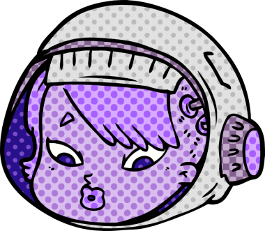 Bir insan tarafından çizilmiş astronot yüzü.