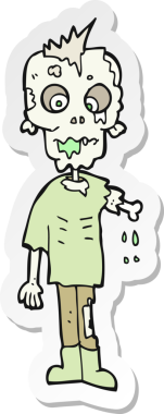 Bir insan tarafından çizilmiş zombi çizgi filminin çıkartması.