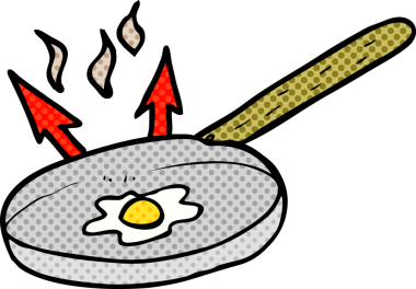 Bir insan tarafından çizilmiş çizgi film tavası.