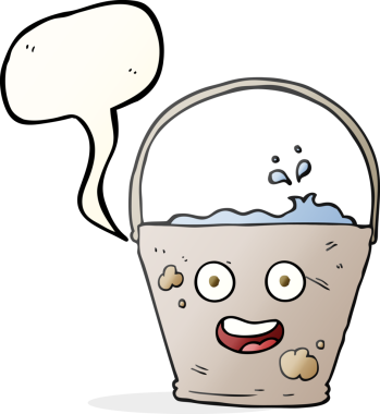 Bir insan tarafından çizilmiş serbest konuşma balonu karikatürü kovası