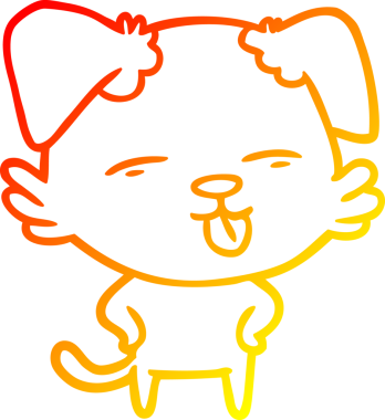 İnsan tarafından çizilmiş bir çizgi film köpeğinin sıcak çizgi çizimi.