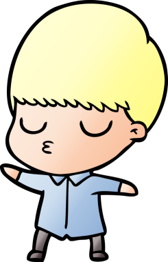 Bir insan tarafından çizilmiş sakin çocuk çizgi filmi.