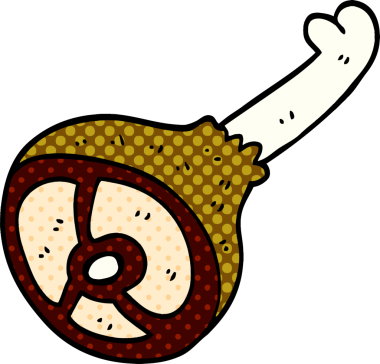 karikatür bir insan tarafından çizilmiş iyi pişmiş et