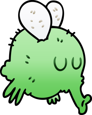 bir insan tarafından çizilen gölgelenmiş garip karikatür sineği