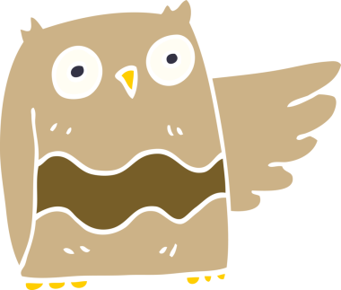 Bir insan tarafından çizilmiş sevimli baykuş.