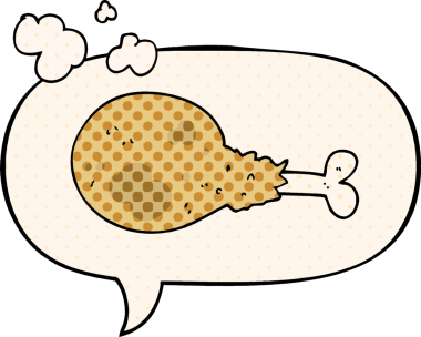 Çizgi roman tarzında konuşan bir insan tarafından çizilmiş tavuk budu.