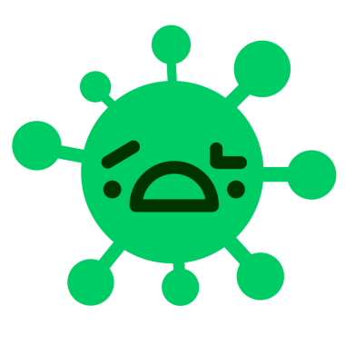 Bir insan tarafından çizilmiş basit, karışık bir virüs.