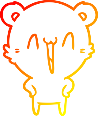 Bir insan tarafından çizilmiş mutlu bir kutup ayısı karikatürü.