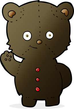 bir insan tarafından çizilmiş siyah ayı yavrusu.