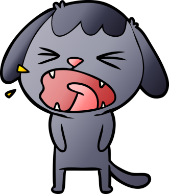 Bir insan tarafından çizilmiş şirin bir çizgi film köpeği.