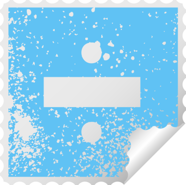 Bir insan tarafından çizilmiş bölme sembolünün kare soyma etiketi.