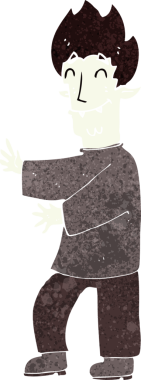 Bir insan tarafından çizilen heyecanlı vampir çizgi filmi