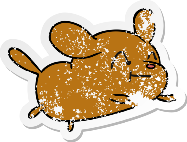 Bir insan tarafından çizilmiş şirin bir köpeğin depresif bir çizgi film çizimi.