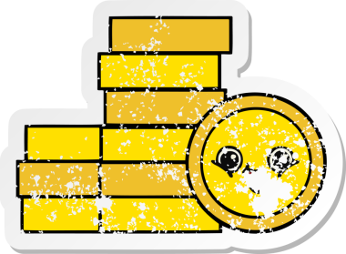 Bir insan tarafından çizilmiş bozuk paraların sıkıntılı çıkartması.