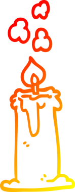 Bir insan tarafından çizilmiş çizgi film mumu çizimi.