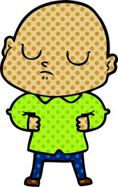 bir insan tarafından çizilmiş kel bir adam.