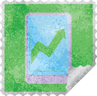 bir insan tarafından çizilmiş iş performansı grafik kare etiketini gösteren elektronik tablet