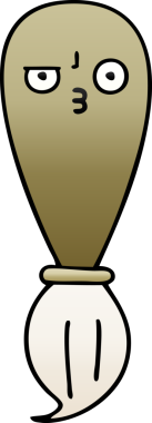 Bir insan tarafından çizilmiş bir boya fırçasının gölgeli karikatürü