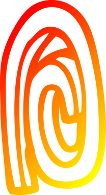 Bir insan tarafından çizilmiş bir karikatür kağıdının sıcak gradyan çizimi