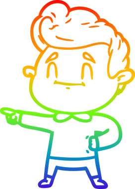 gökkuşağı gradyan çizimi mutlu bir çizgi film adamı tarafından çizilmiş bir insan tarafından